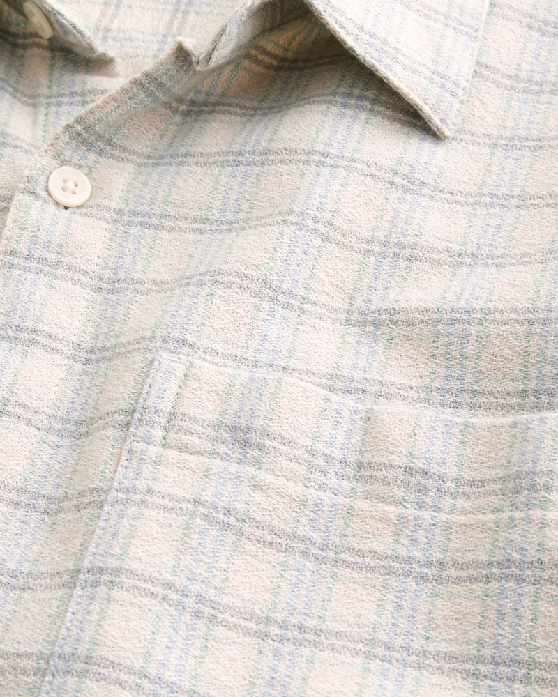 Boxy Short-Sleeve Plaid Shirt