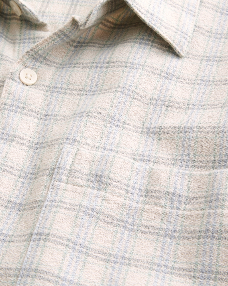 Boxy Short-Sleeve Plaid Shirt