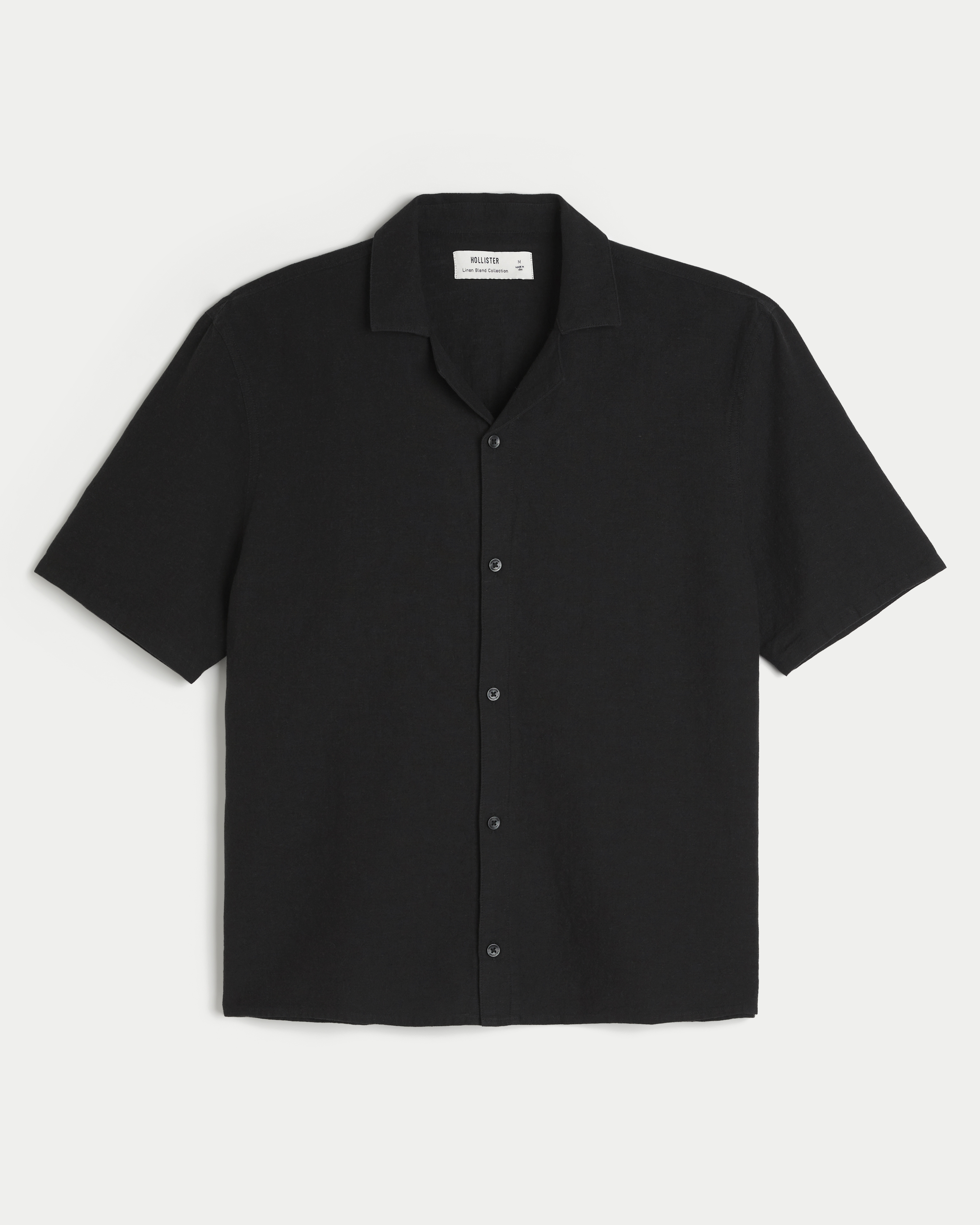 Boxy Short-Sleeve Linen-Blend Shirt