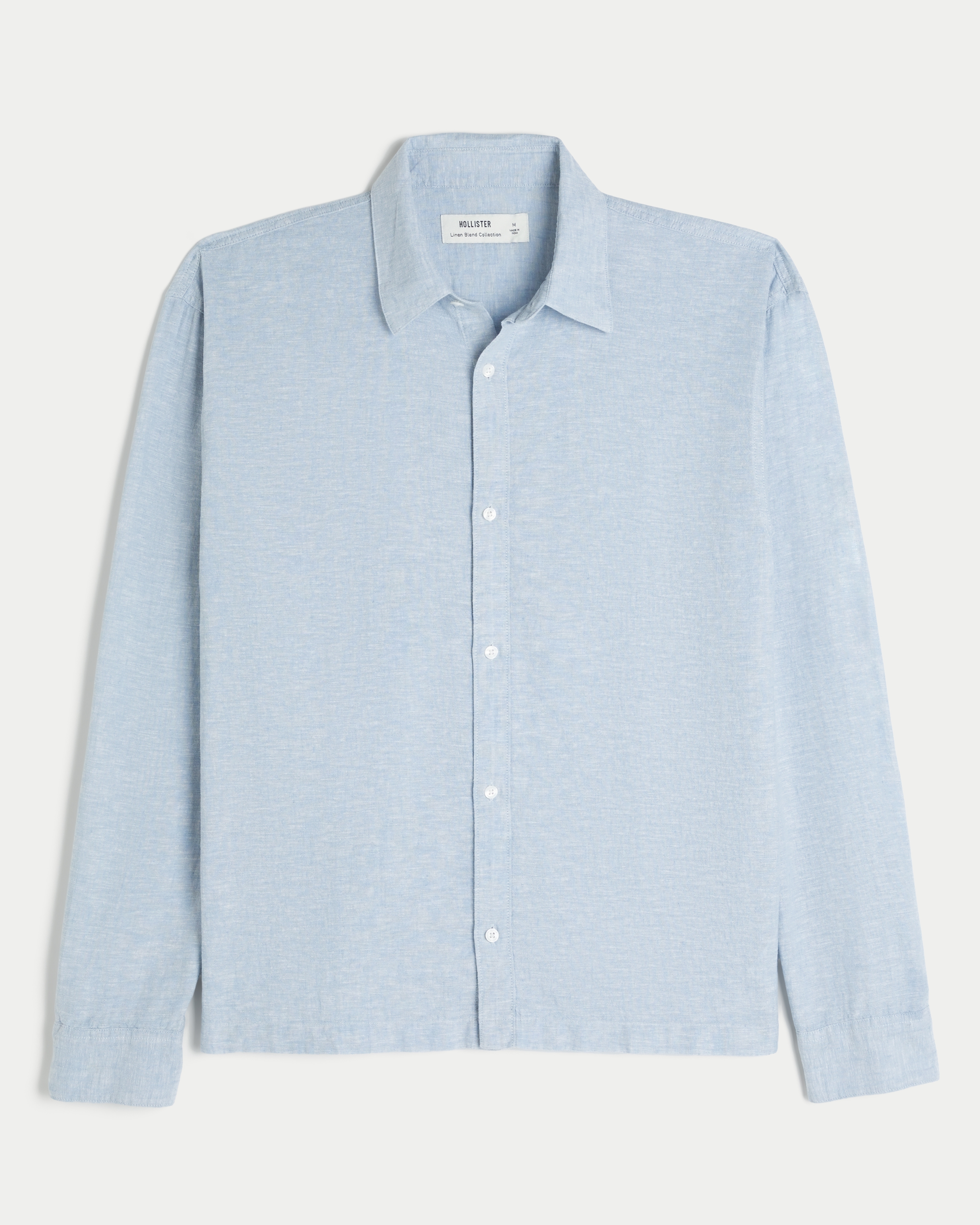 Linen-Blend Button-Through Shirt