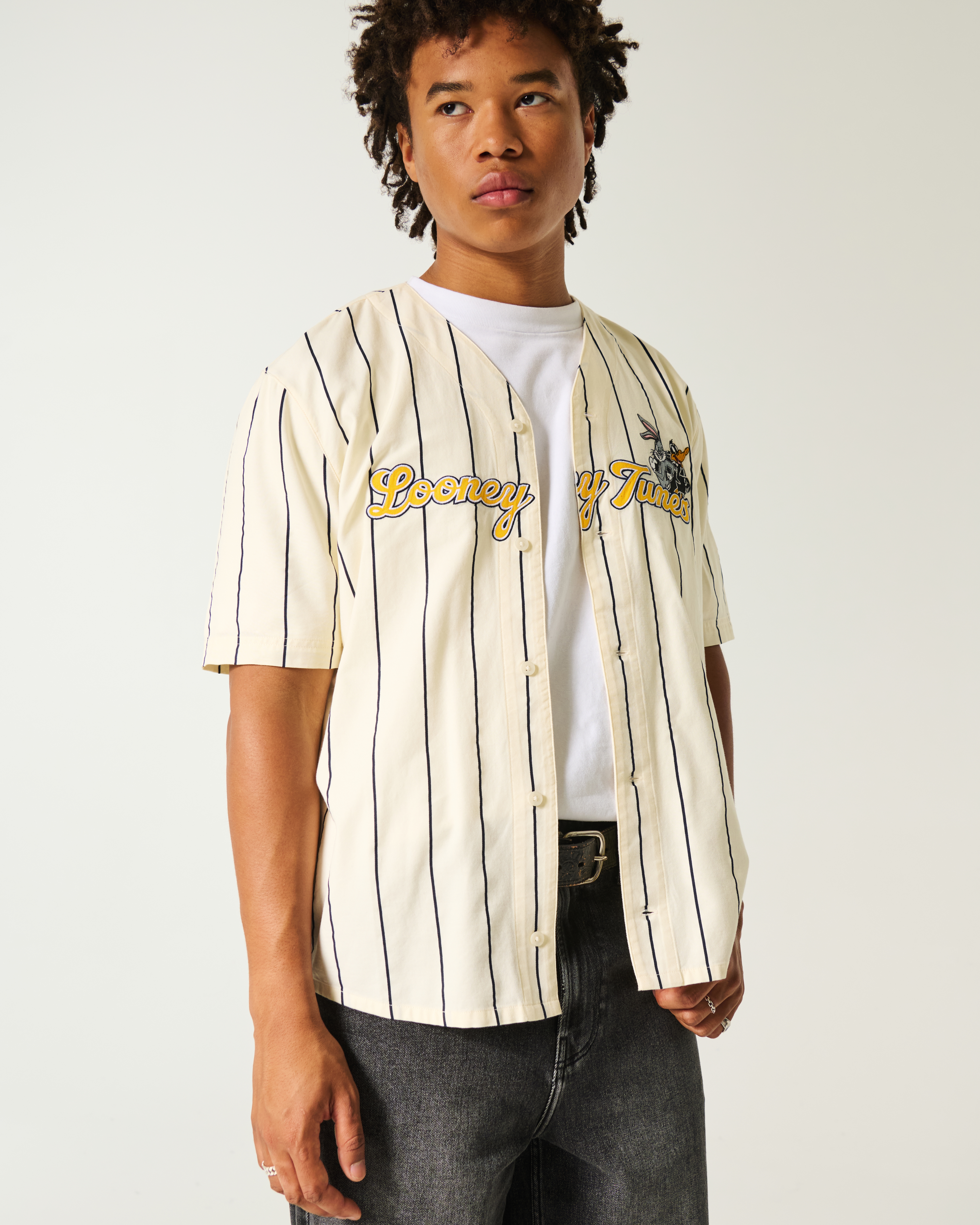 Boxy Looney Tunes Graphic Baseball Jersey