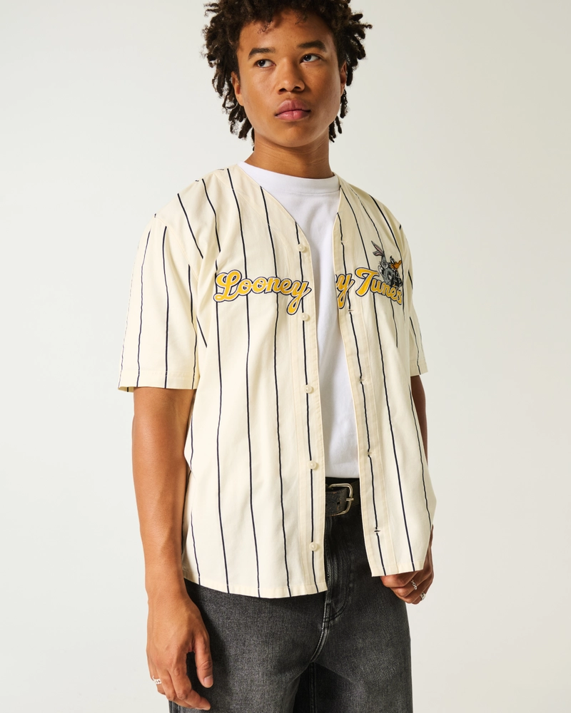 Boxy Looney Tunes Graphic Baseball Jersey