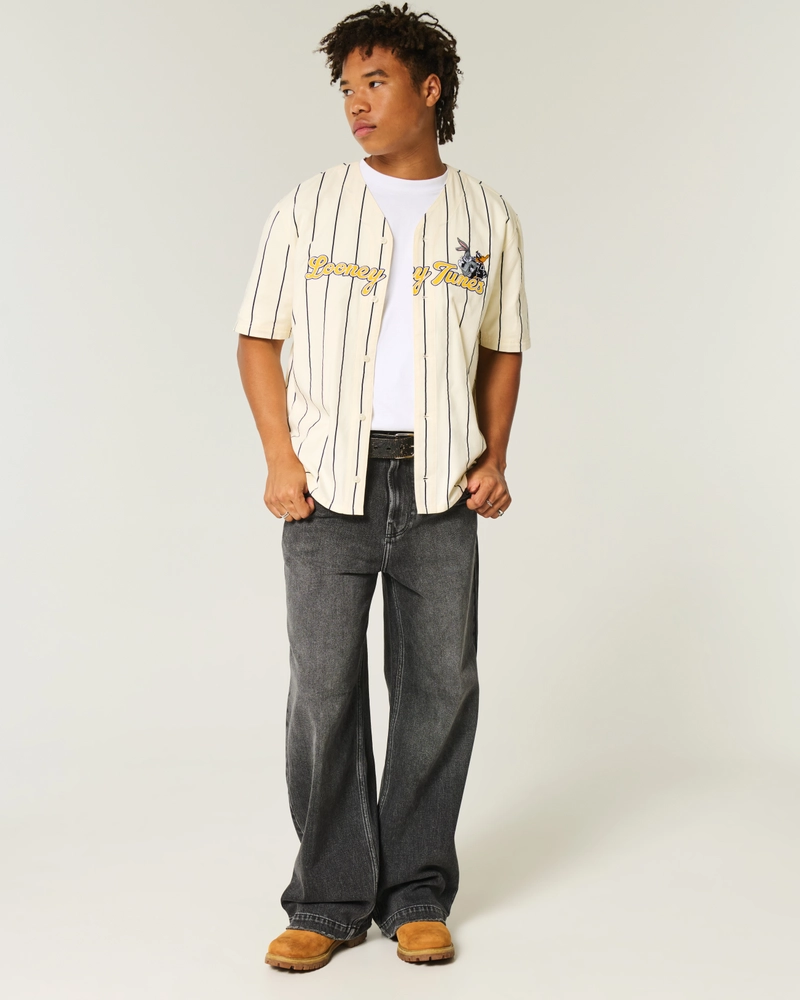 Boxy Looney Tunes Graphic Baseball Jersey