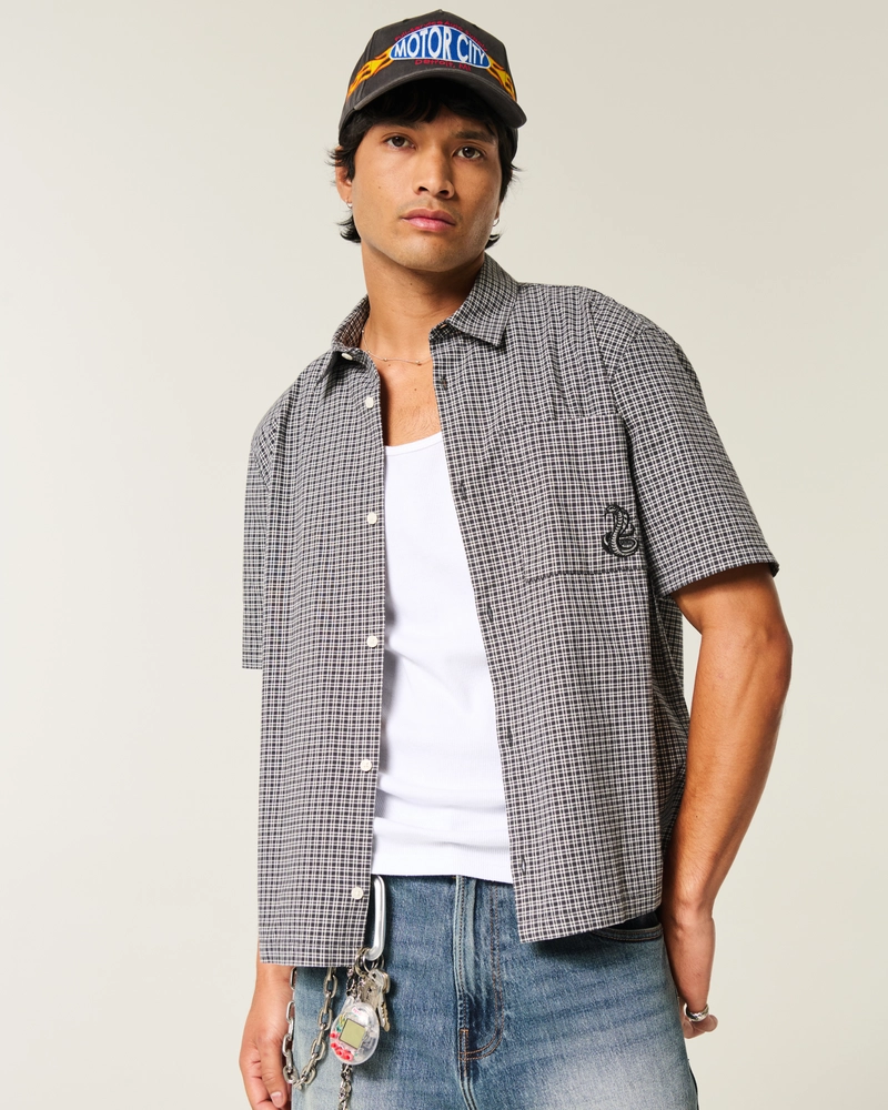 Boxy Short-Sleeve Snake Graphic Shirt