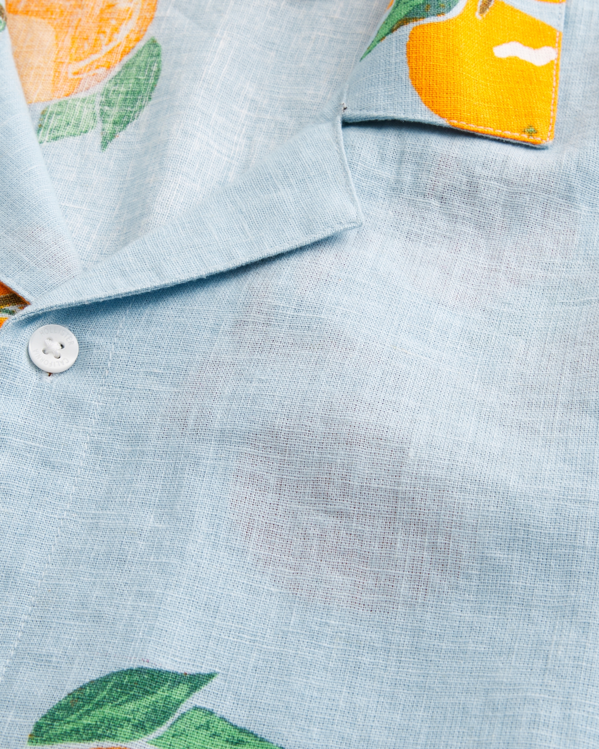 Boxy Linen-Blend Stamp Pattern Shirt