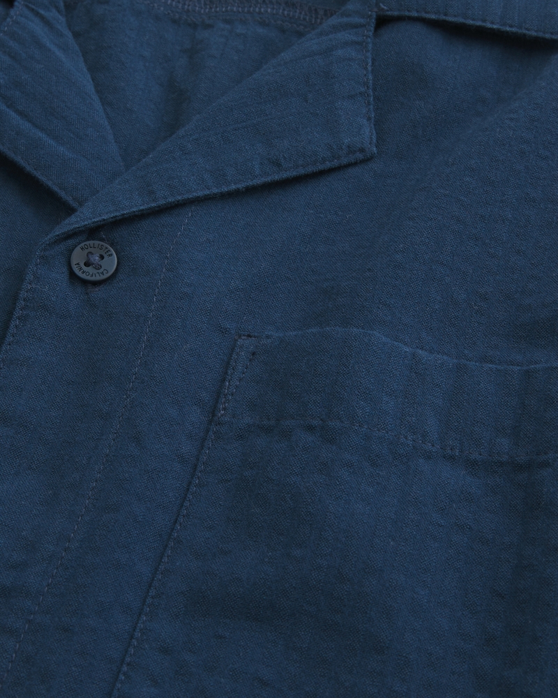 Short-Sleeve Seersucker Pocket Shirt
