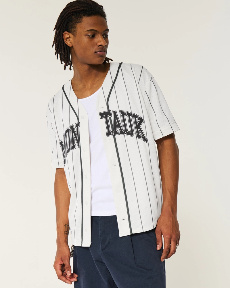 Boxy Montauk Graphic Baseball Jersey