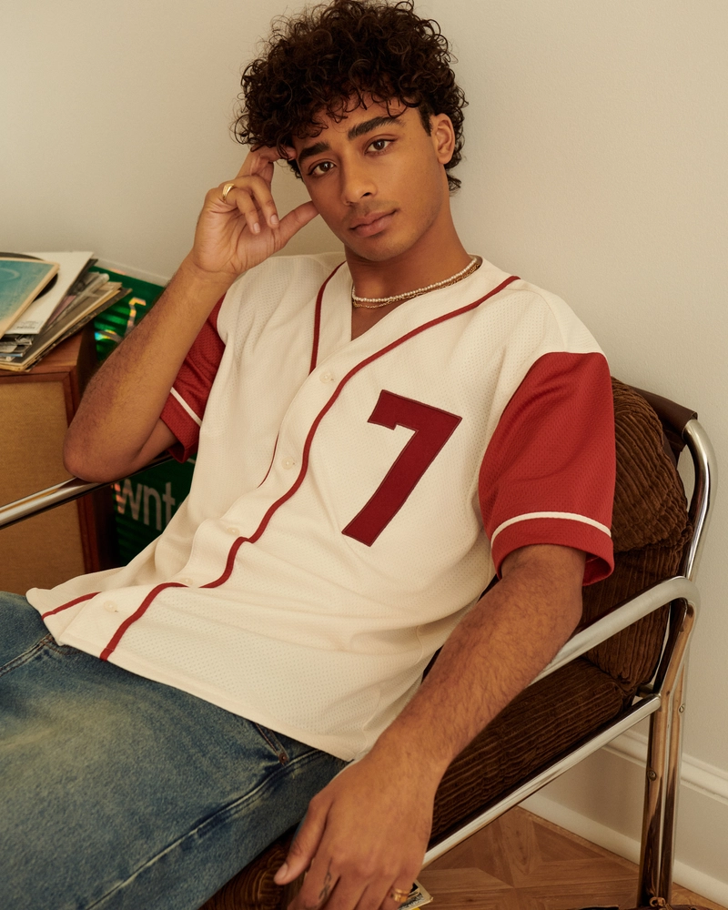 Boxy Number Graphic Baseball Jersey