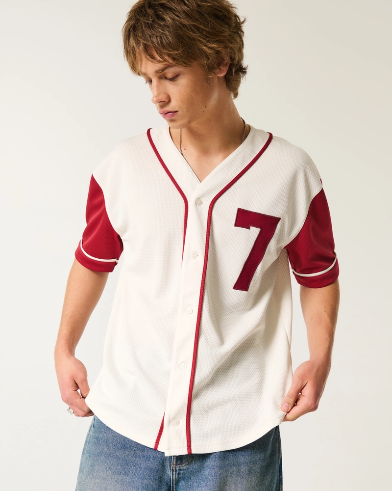 Boxy Number Graphic Baseball Jersey