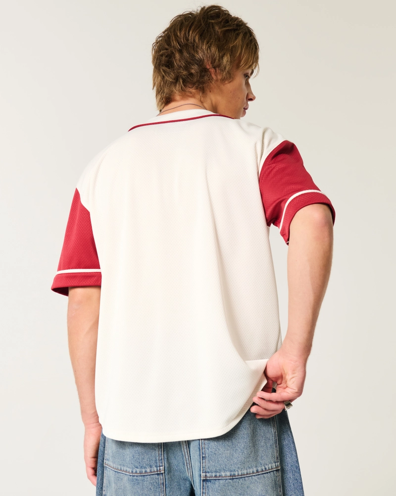 Boxy Number Graphic Baseball Jersey