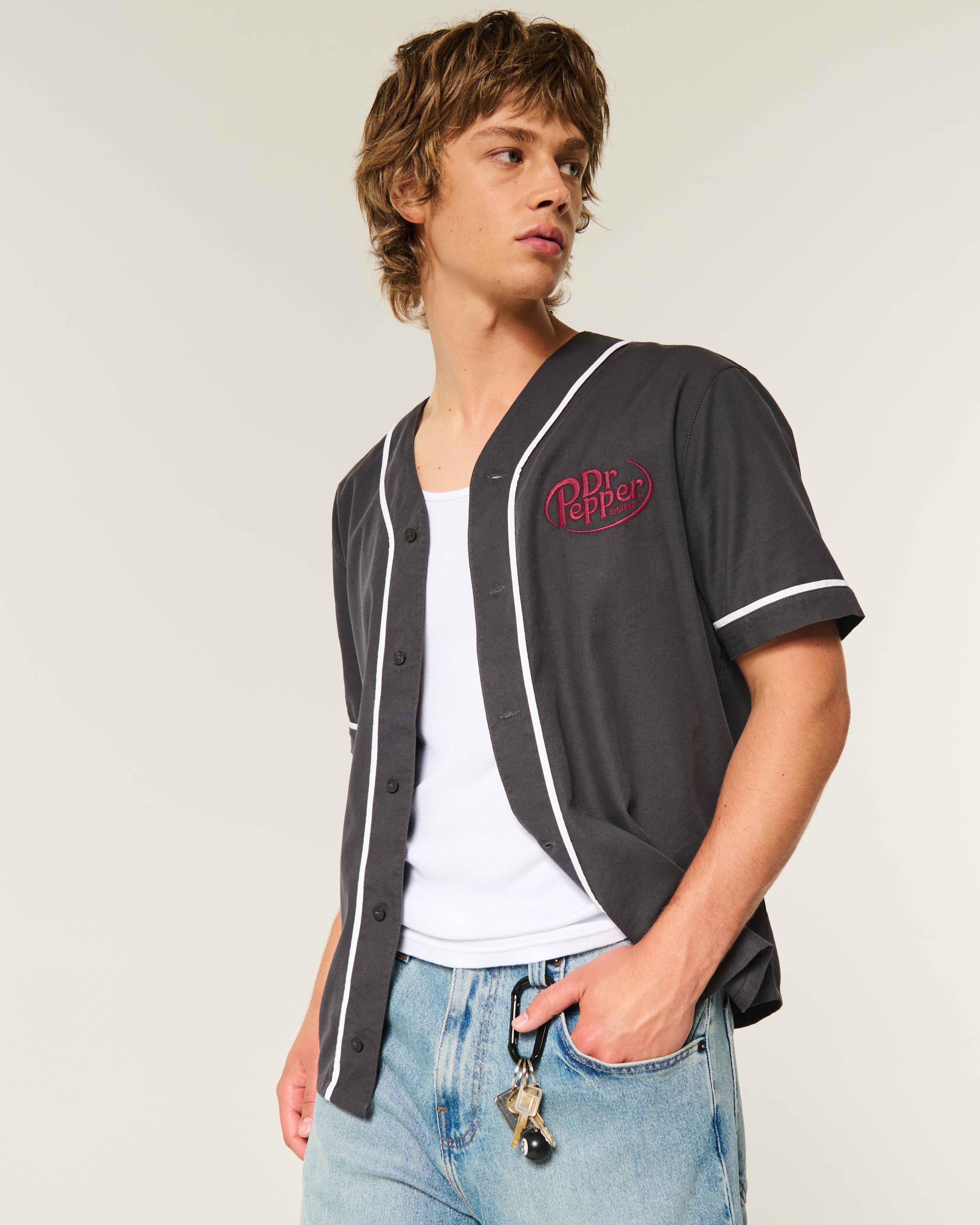 Boxy Dr Pepper Graphic Baseball Jersey