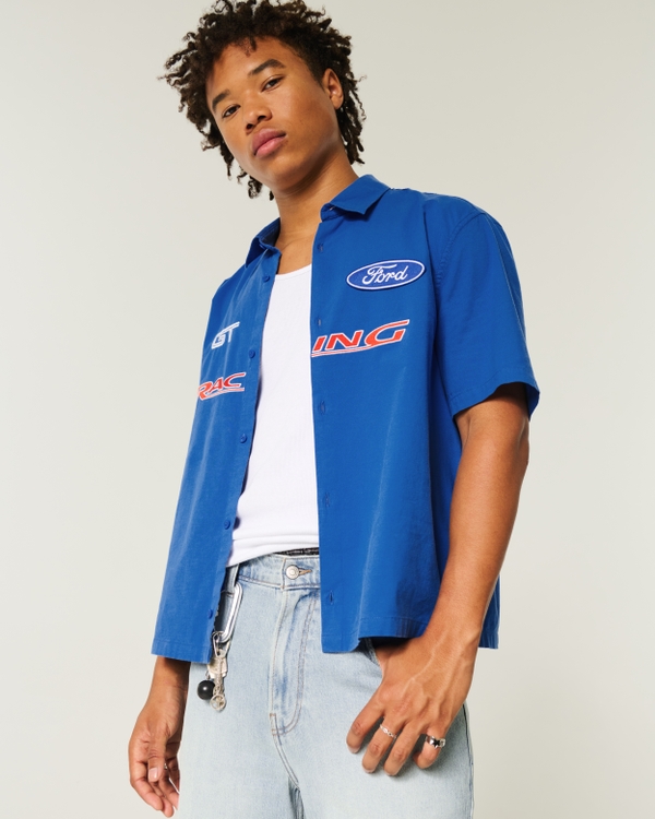 Boxy Ford Racing Graphic Shirt, Blue view 1