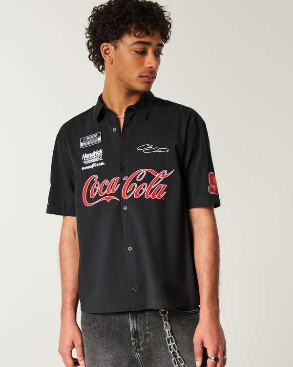 Boxy Coca-Cola Racing Graphic Shirt, Black view 2