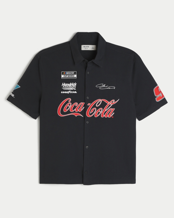 Boxy Coca-Cola Racing Graphic Shirt, Black view 1