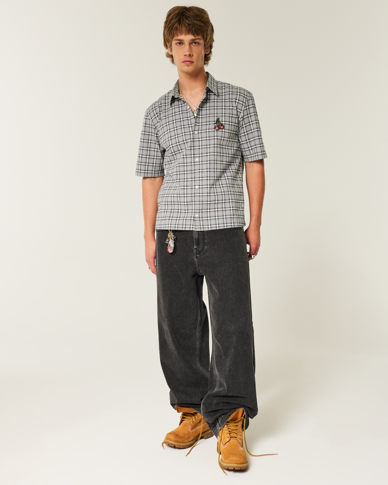 Boxy Short-Sleeve Cherry Graphic Shirt
