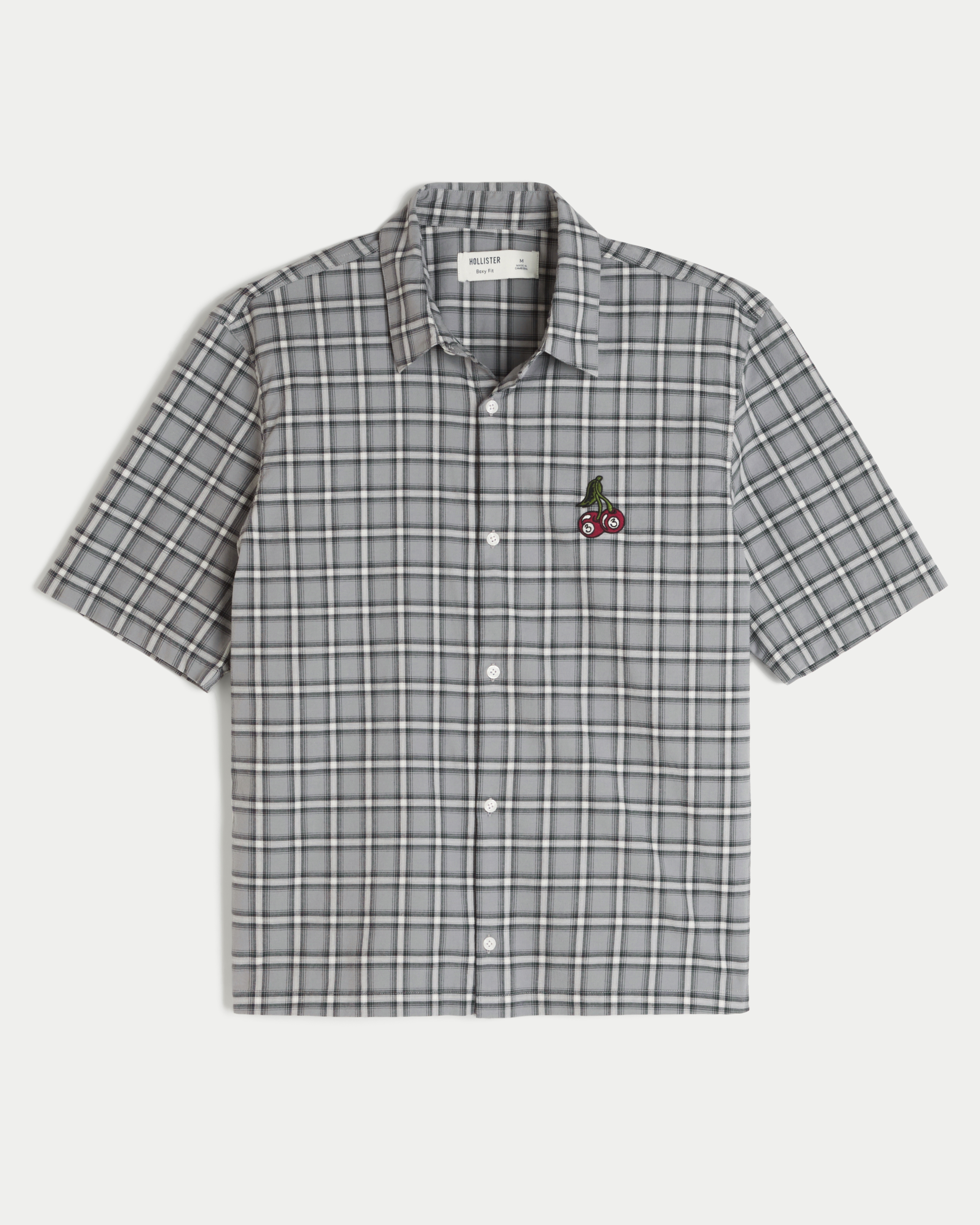 Boxy Short-Sleeve Cherry Graphic Shirt