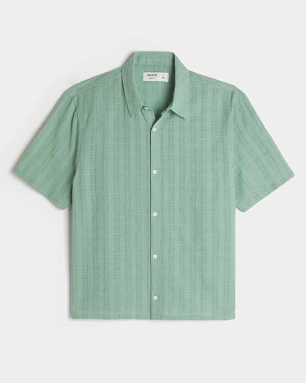 Boxy Short-Sleeve Shirt, Mint Green view 1