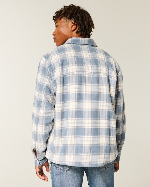 Boxy Thermal-Lined Flannel Shirt
