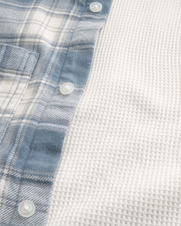 Boxy Thermal-Lined Flannel Shirt