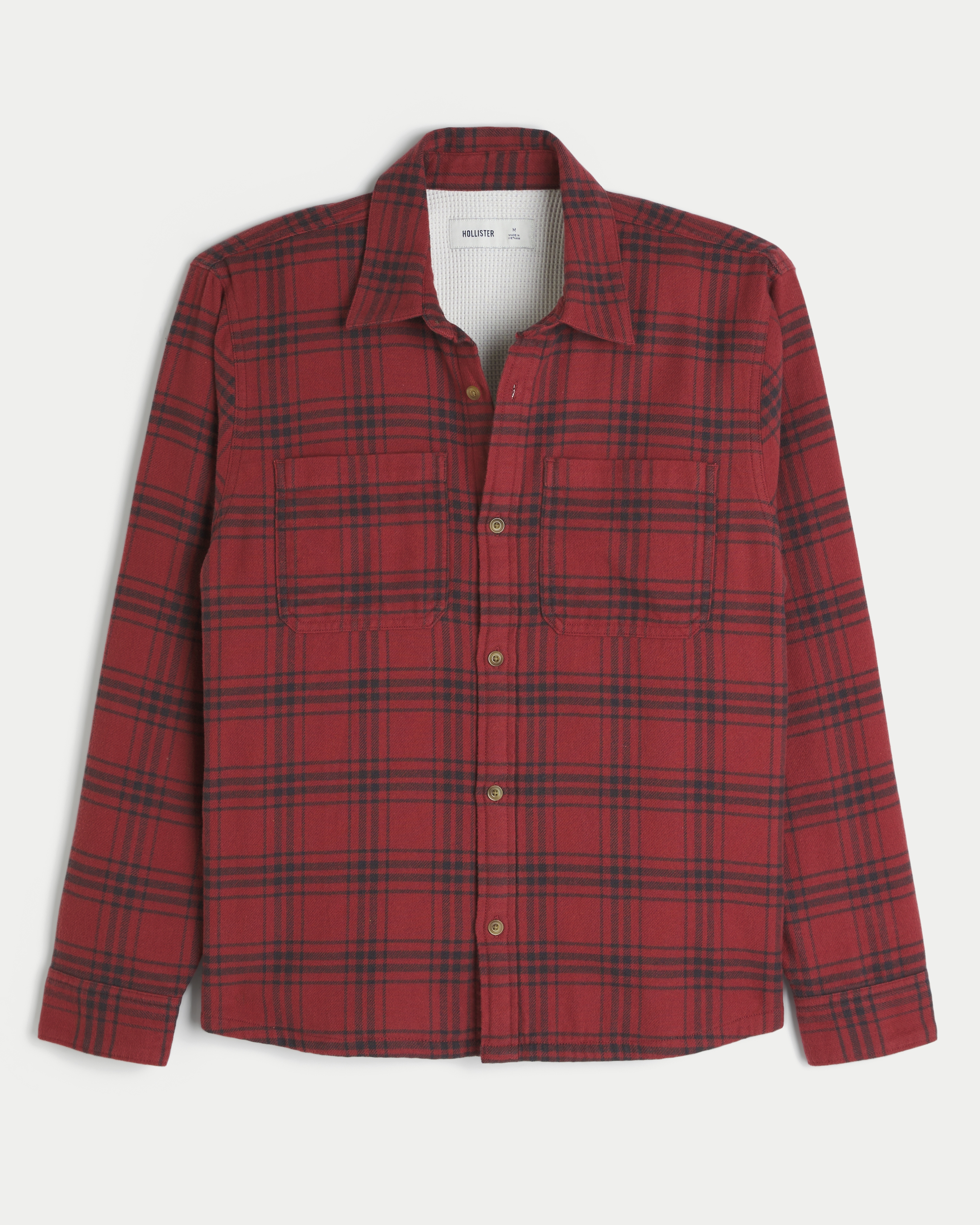 Boxy Thermal-Lined Flannel Shirt
