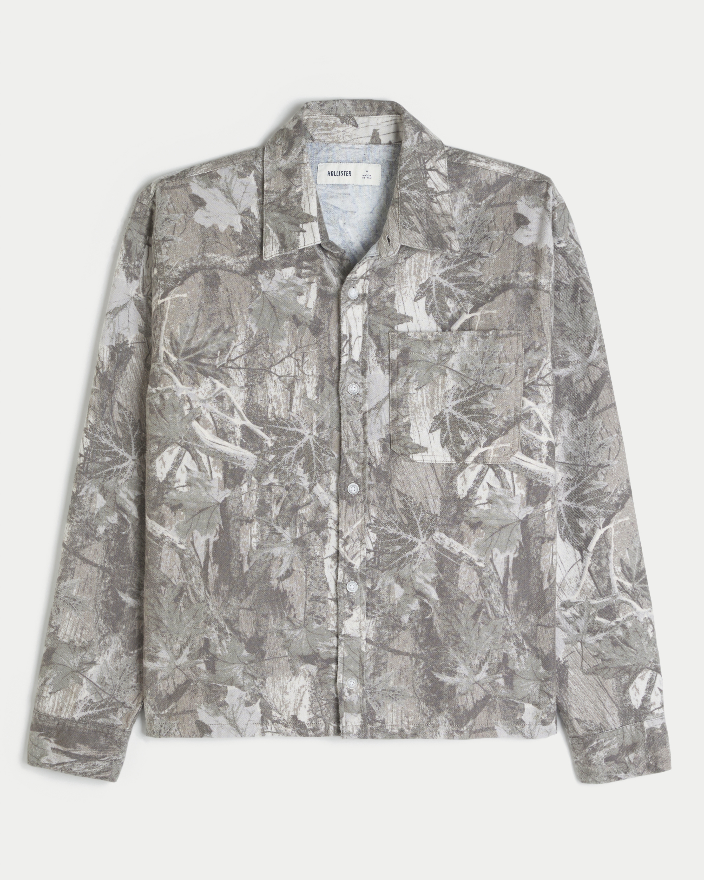 Boxy Camo Flannel Shirt