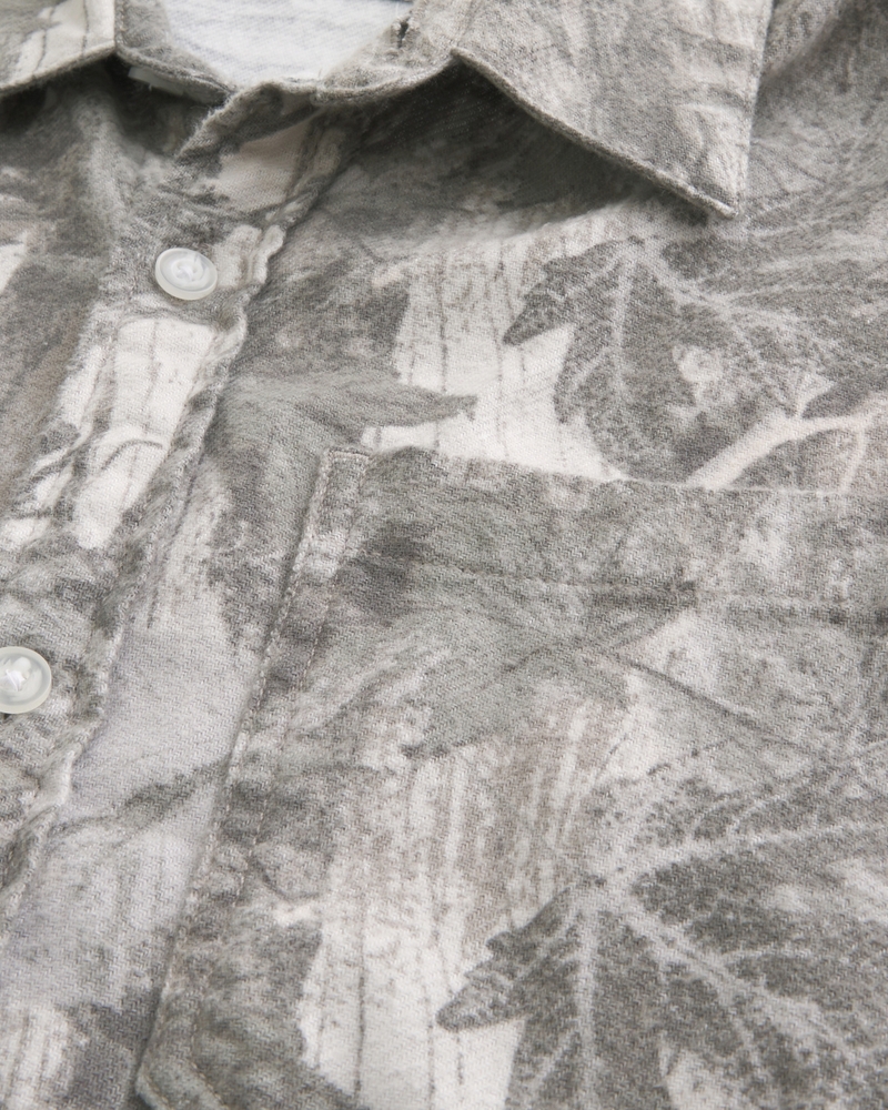 Boxy Camo Flannel Shirt