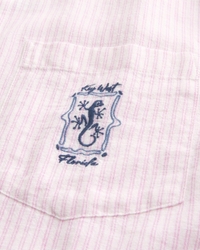 Boxy Linen-Blend Short-Sleeve Key West Graphic Shirt