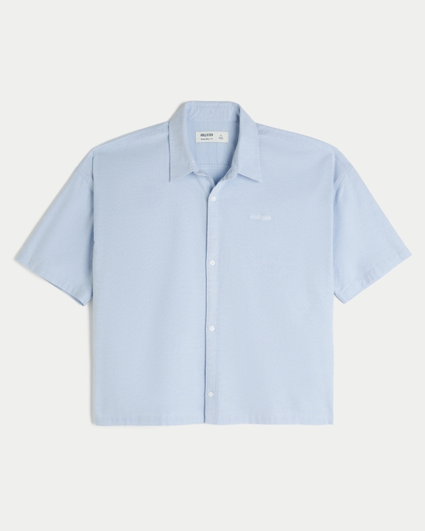 Super Boxy Short-Sleeve Oxford Shirt