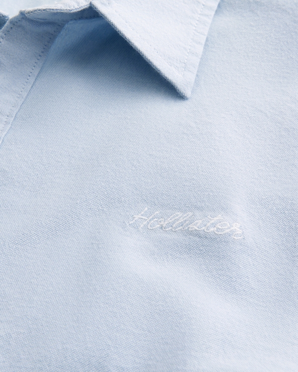 Super Boxy Short-Sleeve Oxford Shirt