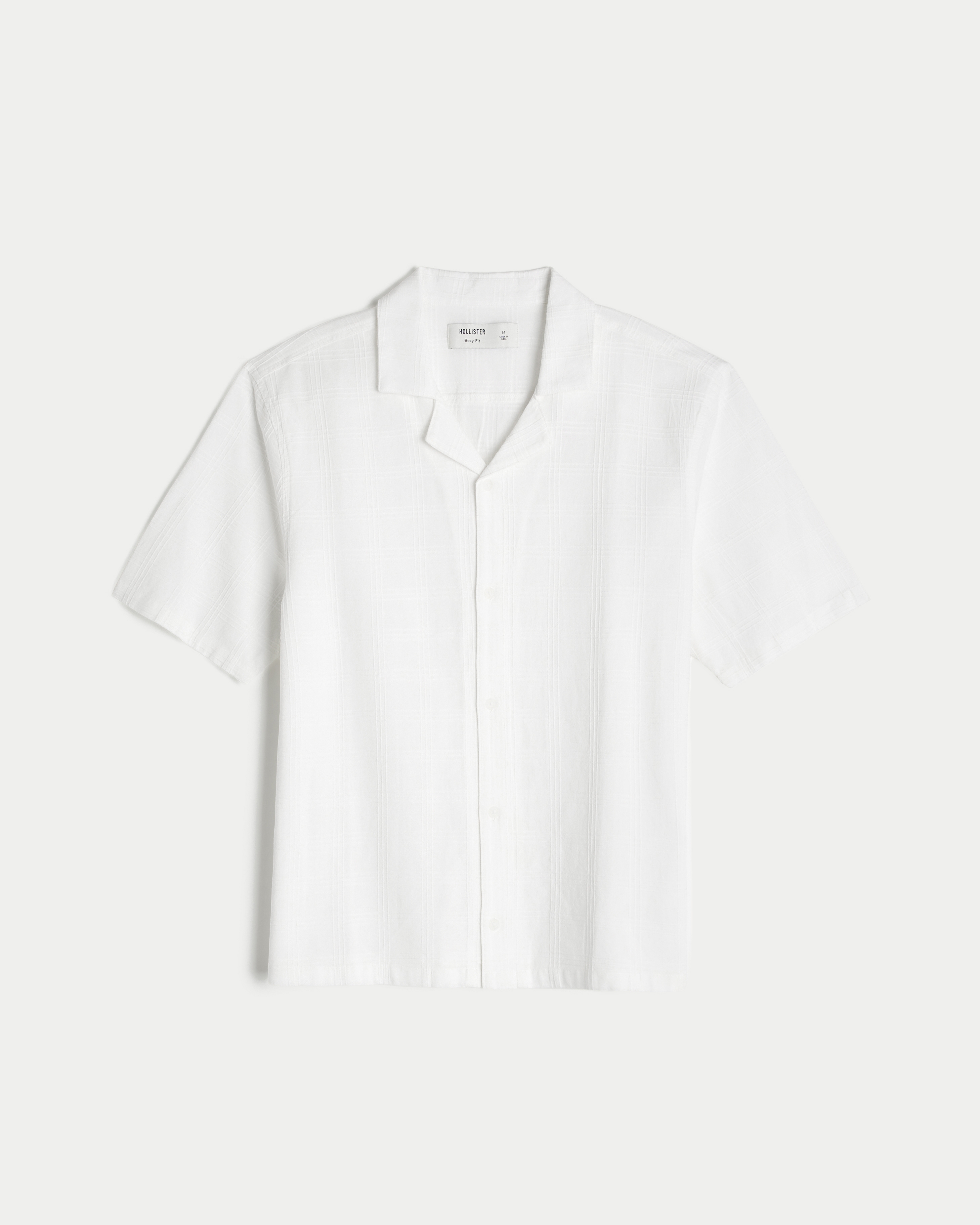Boxy Textural Short-Sleeve Shirt