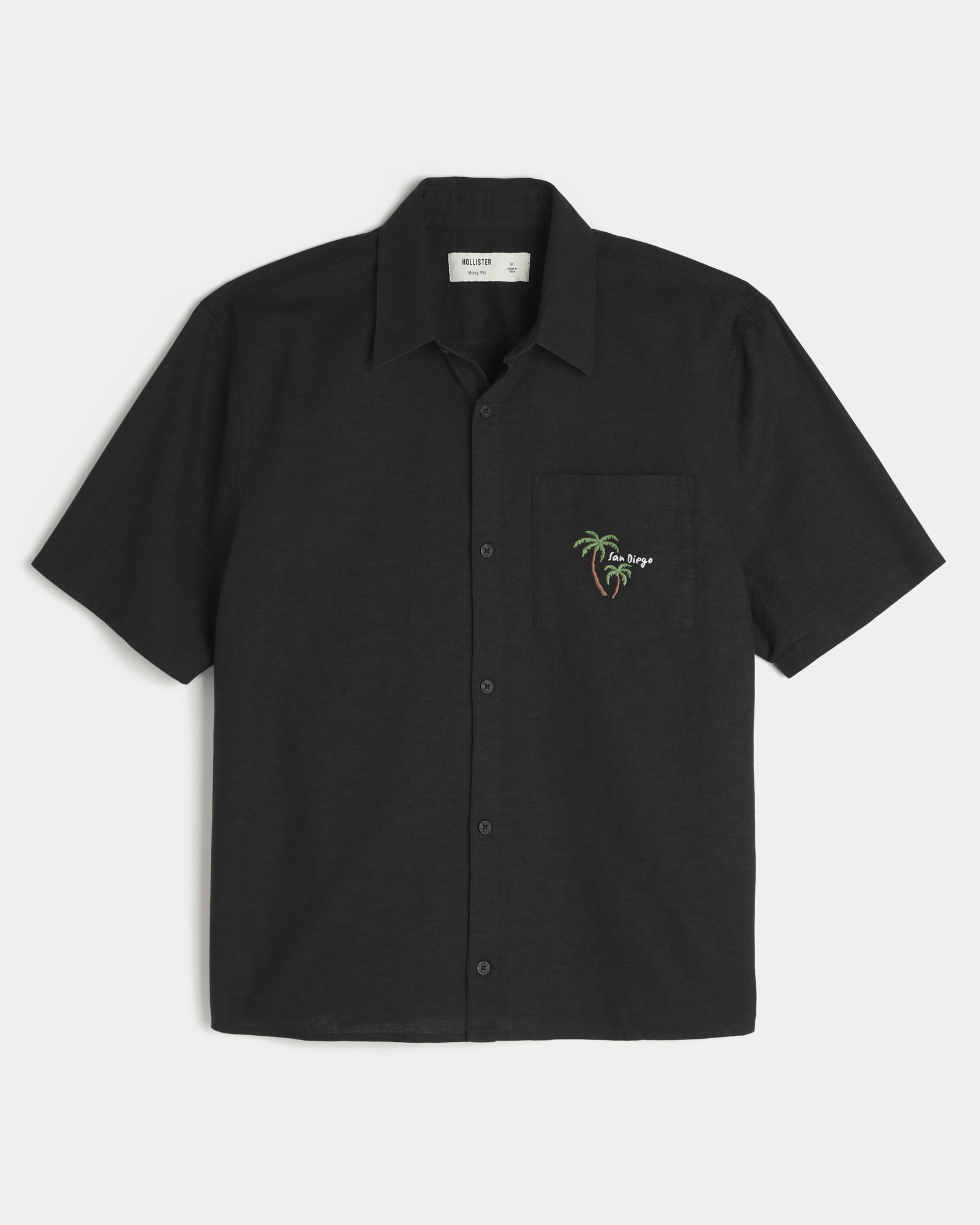 Men's Boxy Short Sleeve Linen Blend San Diego Graphic Shirt