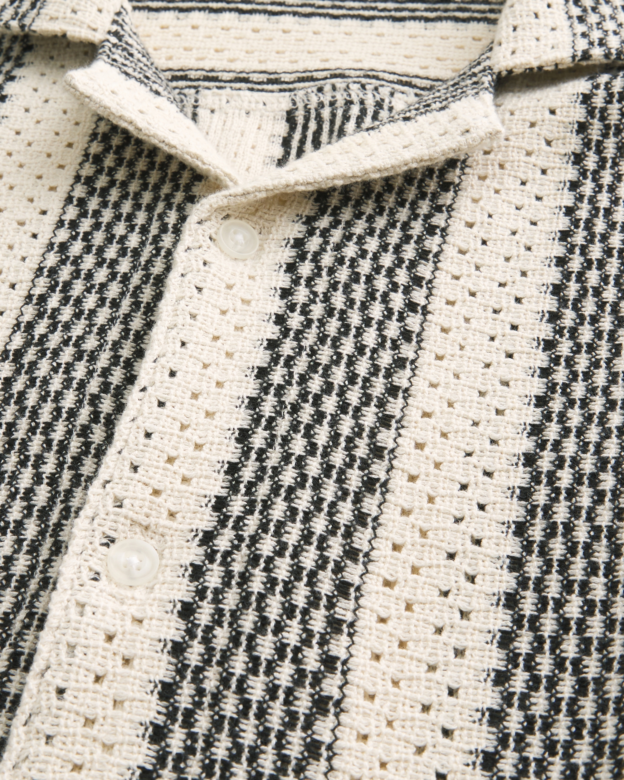 Boxy Short-Sleeve Crochet-Style Shirt