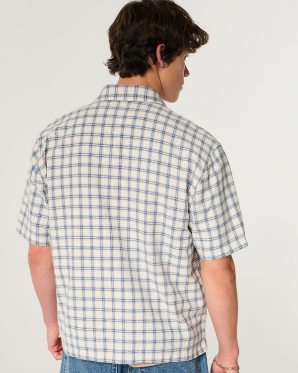 Men's Boxy Star Applique Check Pattern Shirt | Men's Clearance
