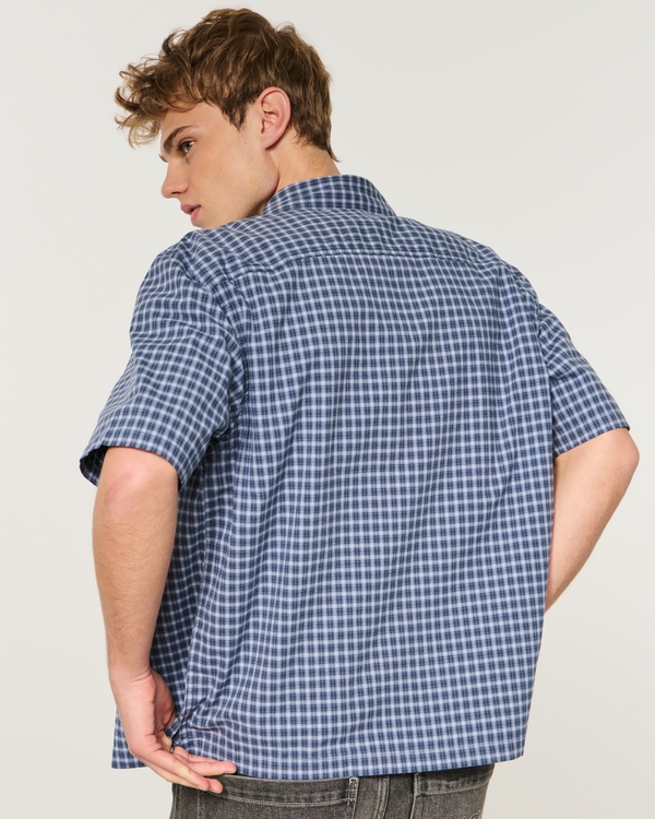 Men's Boxy Short-Sleeve Check Shirt | Men's Tops | HollisterCo.com
