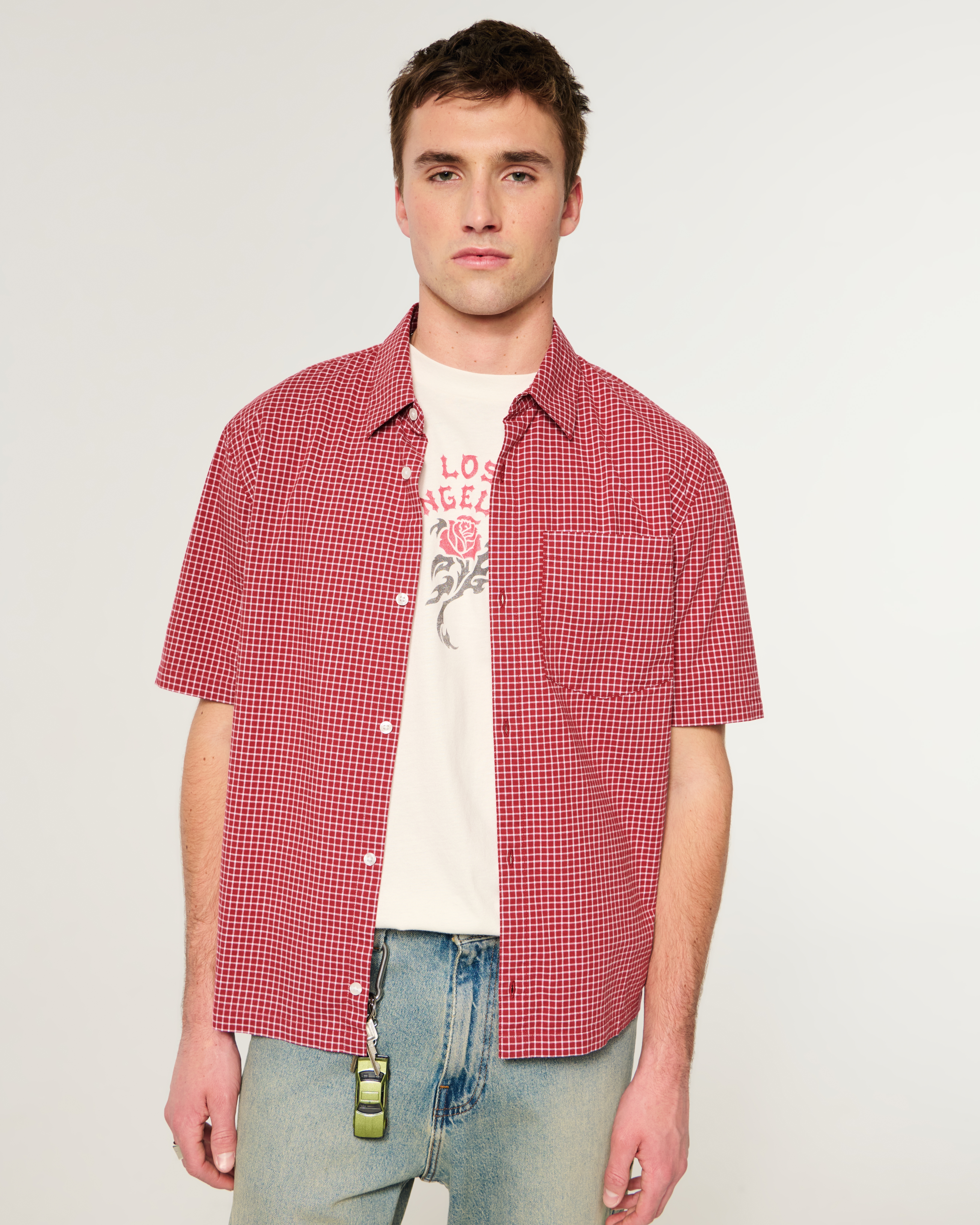 Boxy Short-Sleeve Check Shirt