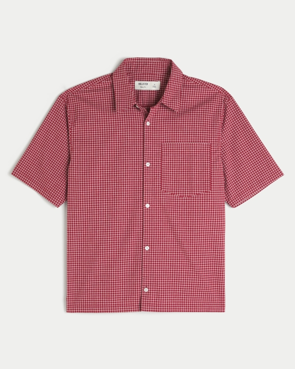 Men's Boxy Short-Sleeve Check Shirt | Men's Tops | HollisterCo.com