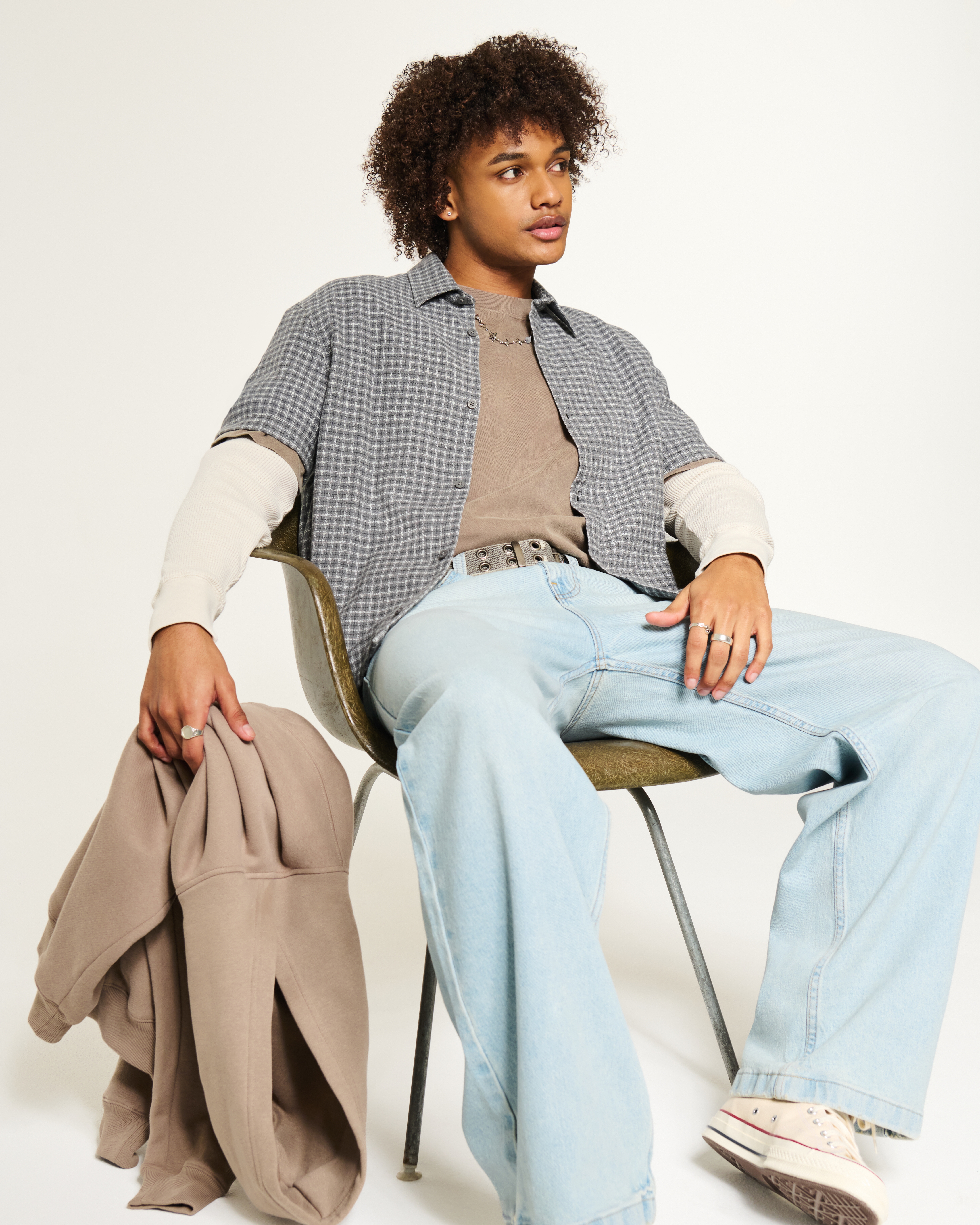 Boxy Short-Sleeve Check Shirt