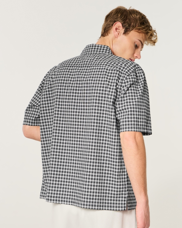 Men's Boxy Short-Sleeve Check Shirt | Men's Clearance