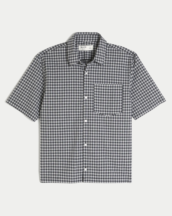 Men's Boxy Short-Sleeve Check Shirt | Men's Clearance