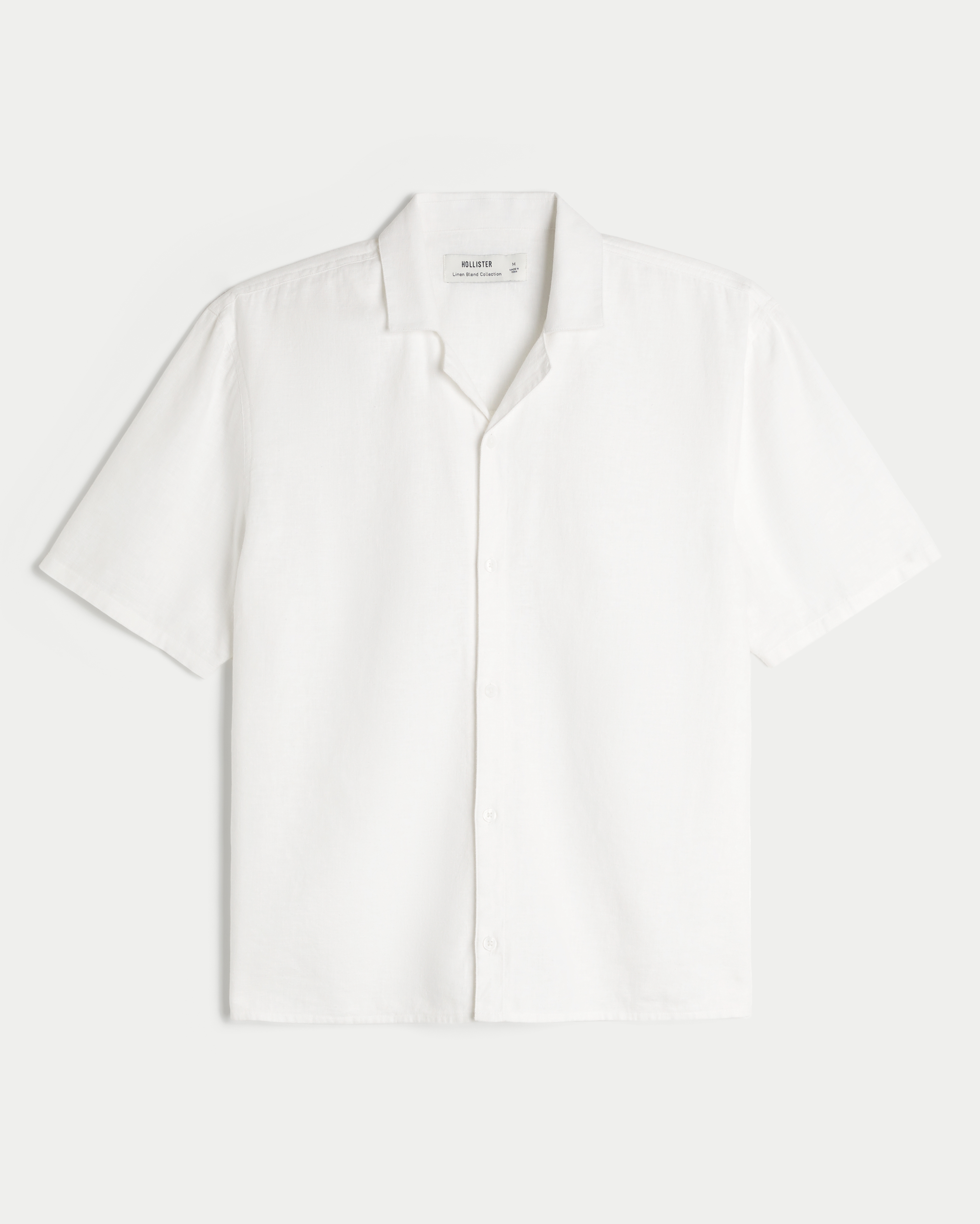 Boxy Short-Sleeve Linen-Blend Shirt