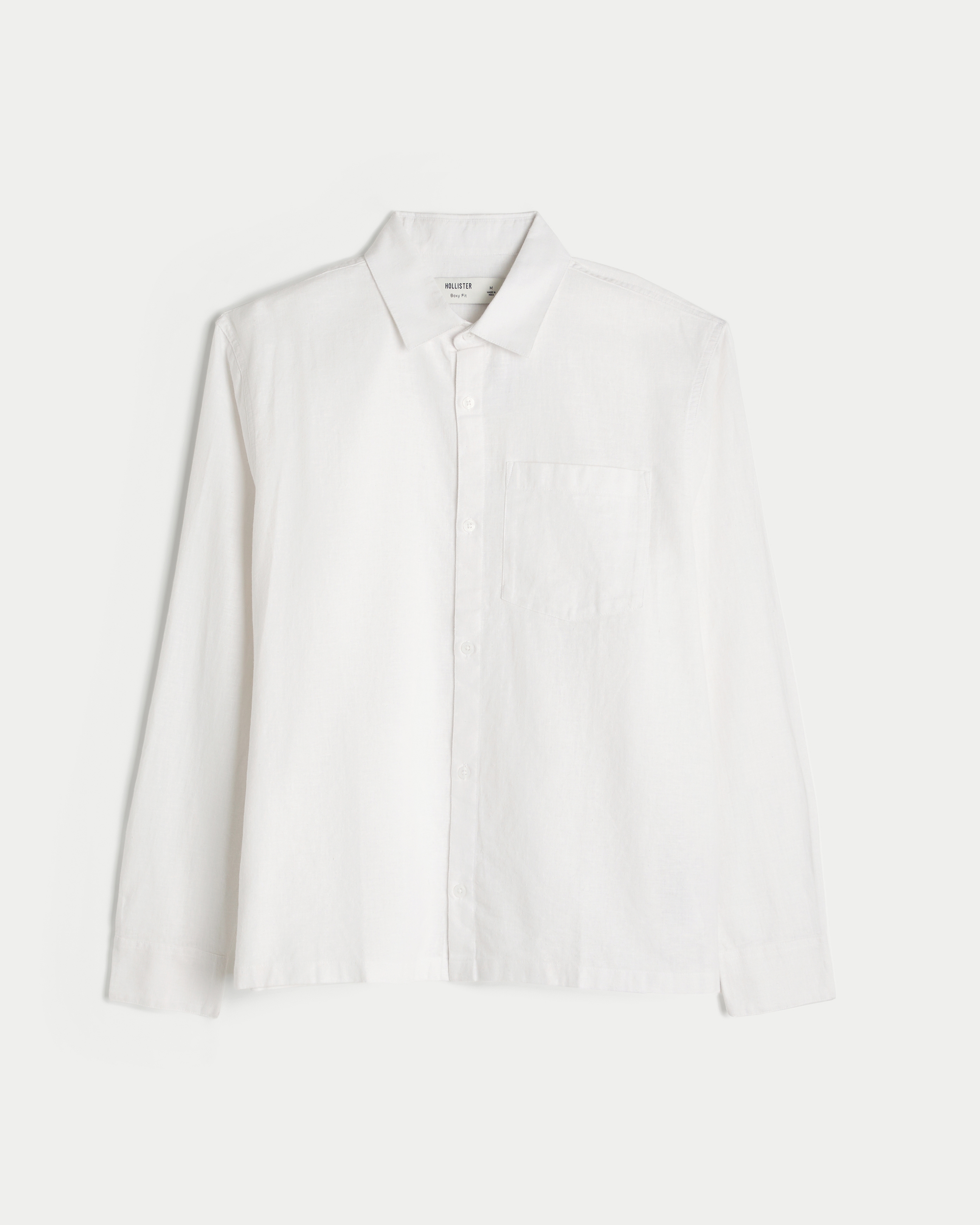 Long-Sleeve Linen-Blend Shirt