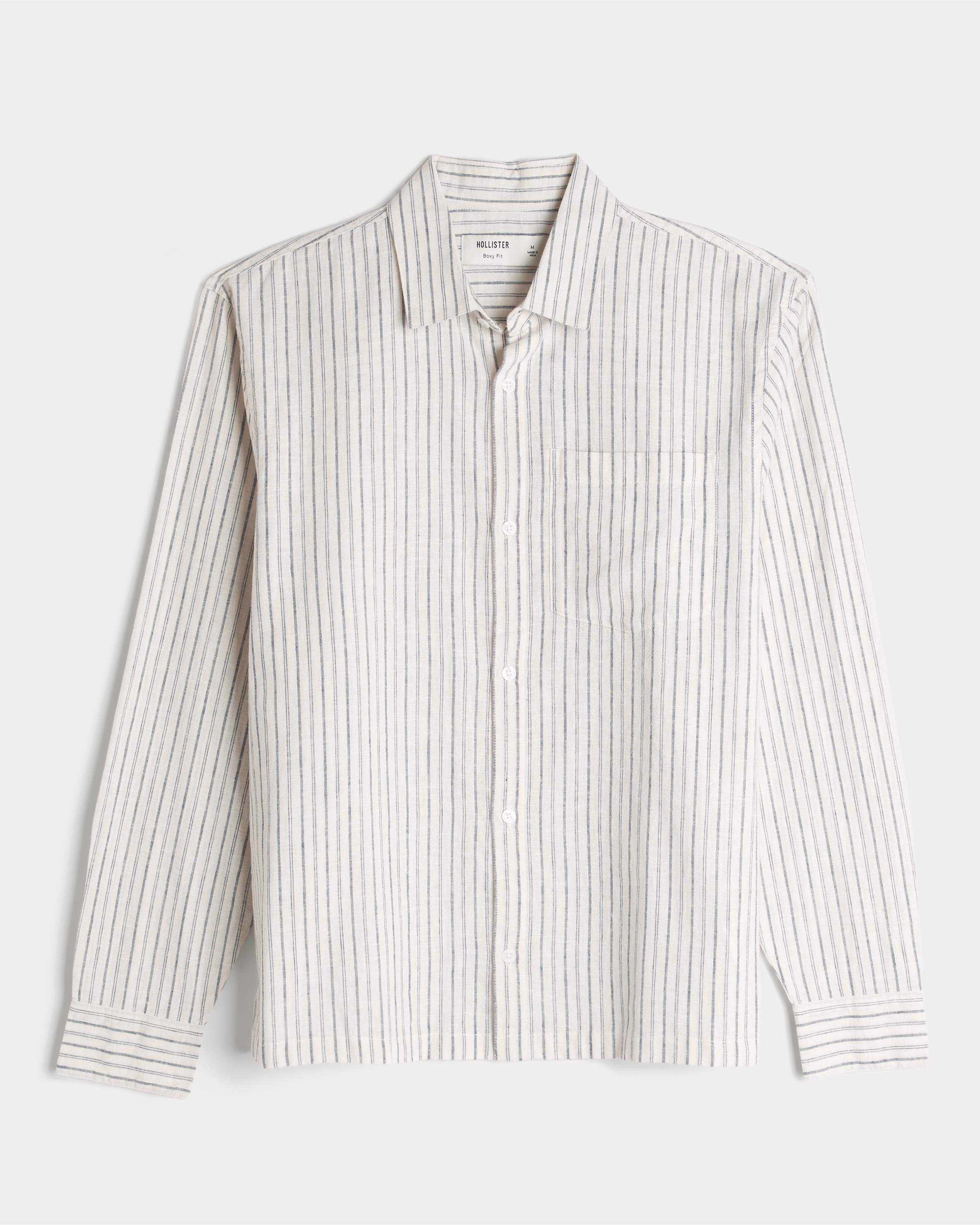 Long-Sleeve Linen-Blend Shirt