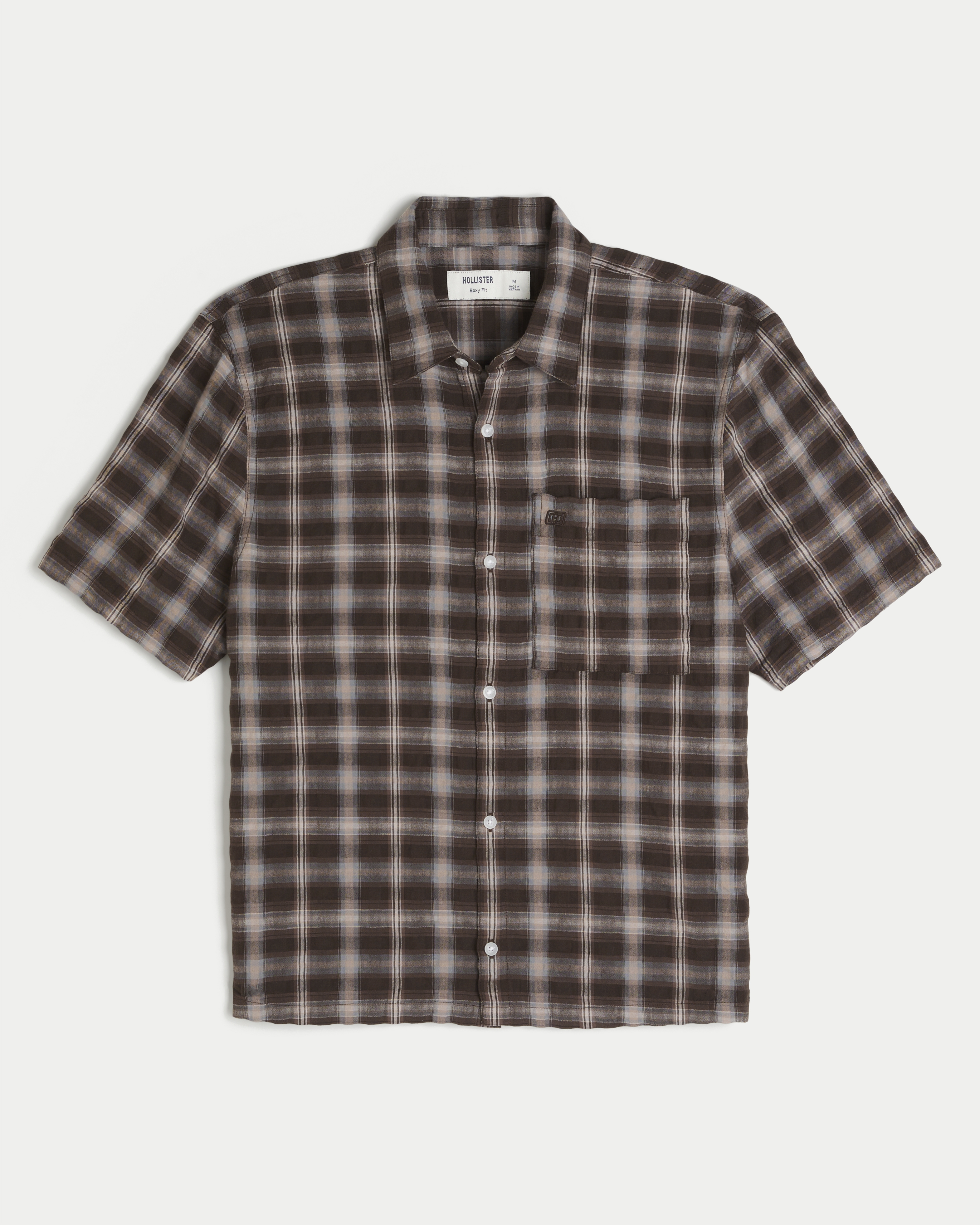 Boxy Short-Sleeve Button-Through Shirt