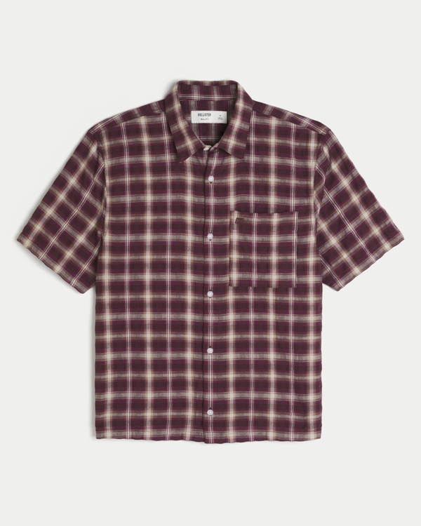 Men's Boxy Short-Sleeve Button-Through Shirt | Men's Tops