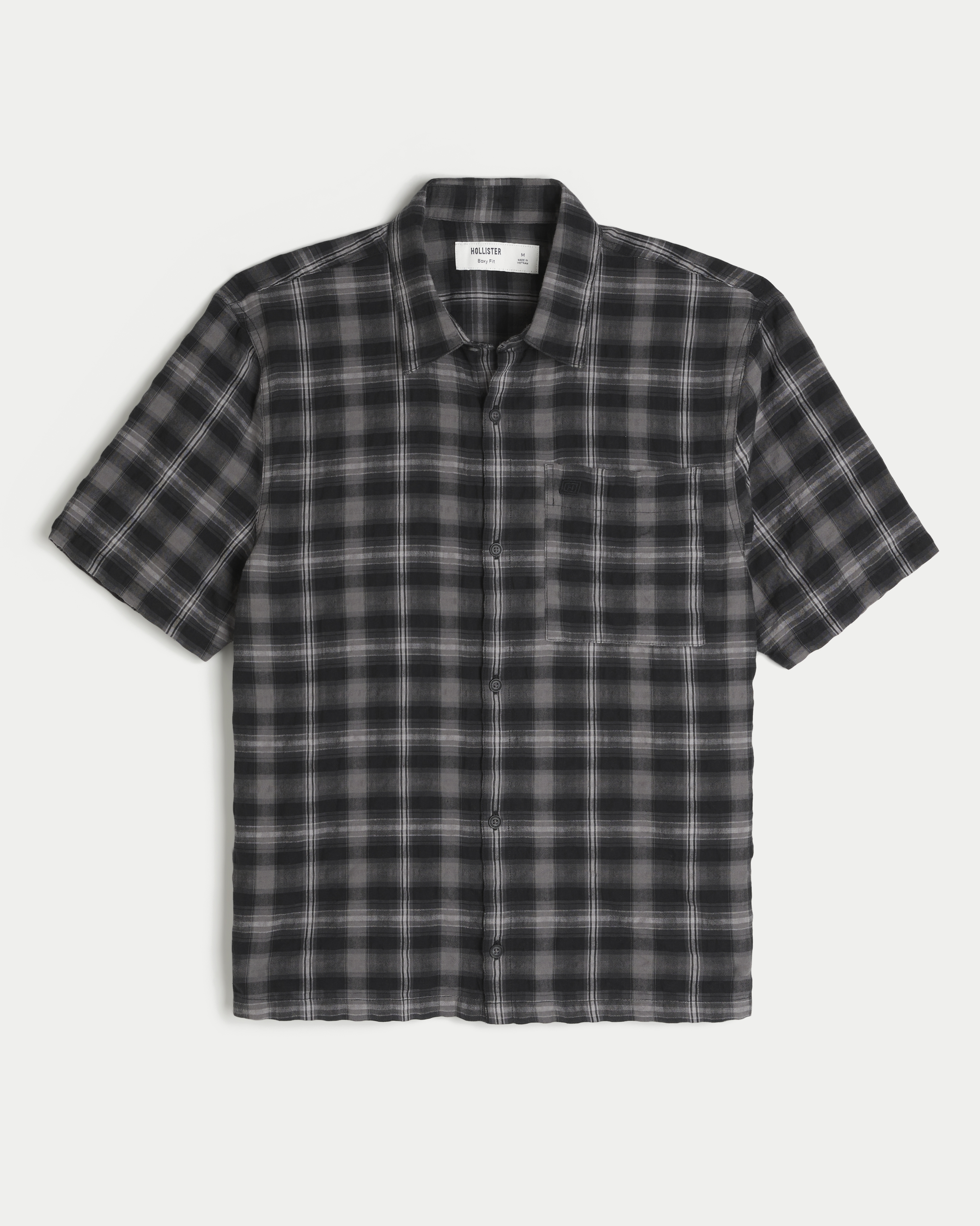 Boxy Short-Sleeve Button-Through Shirt