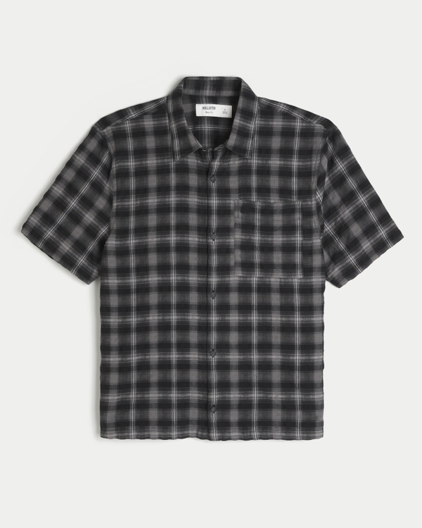 Men's Boxy Short-Sleeve Button-Through Shirt | Men's Tops