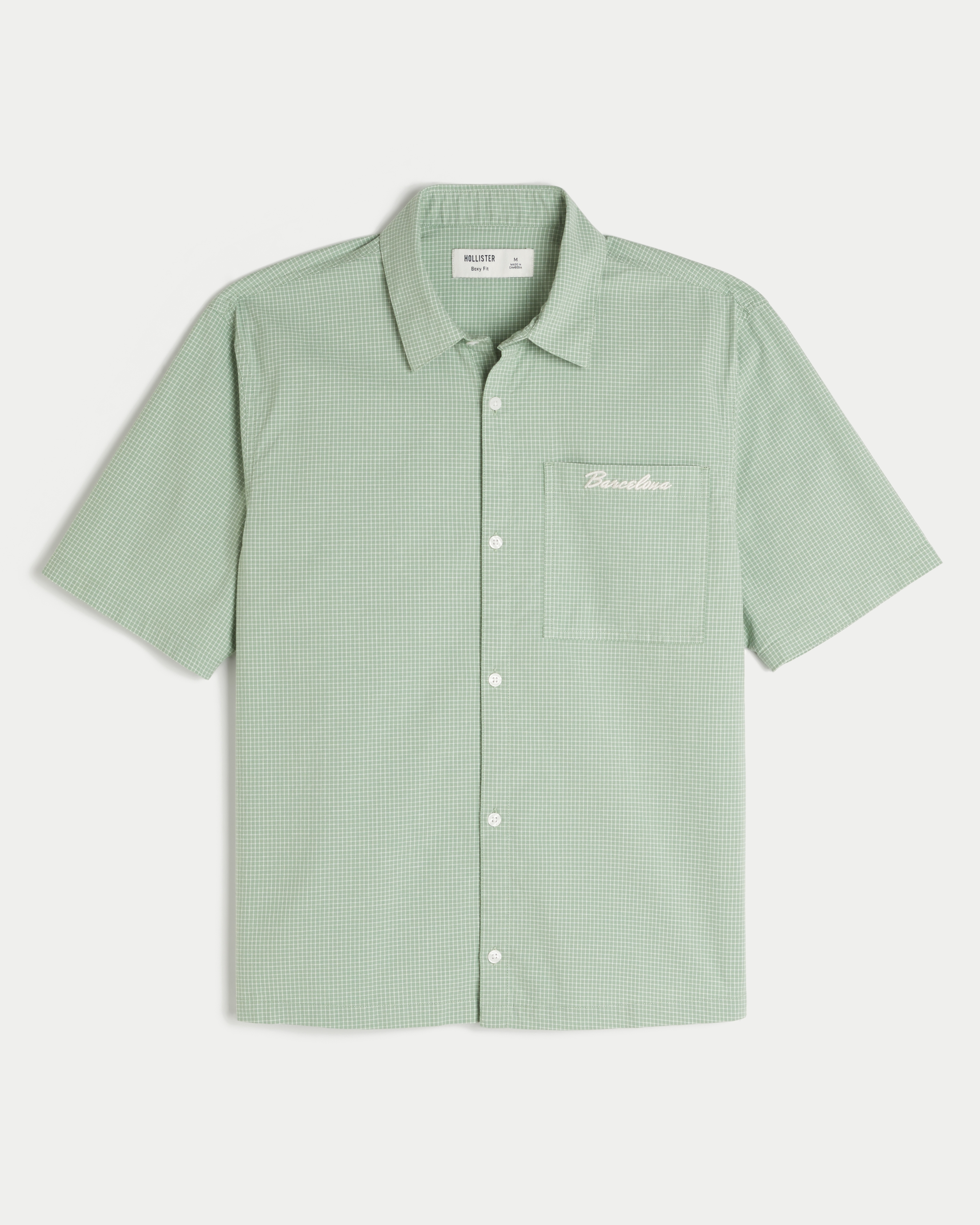 Boxy Barcelona Graphic Button-Through Shirt