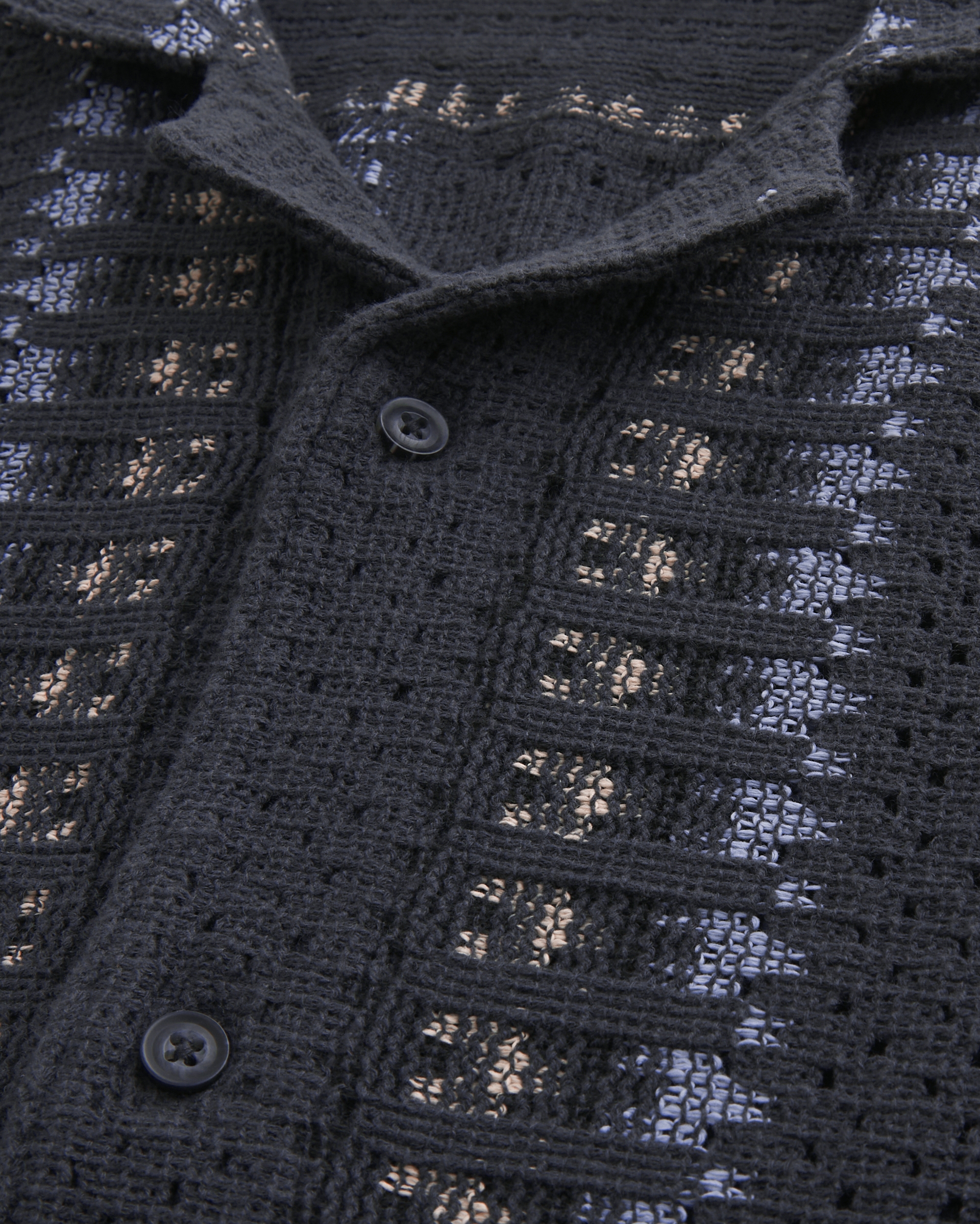 Boxy Short-Sleeve Crochet-Style Shirt