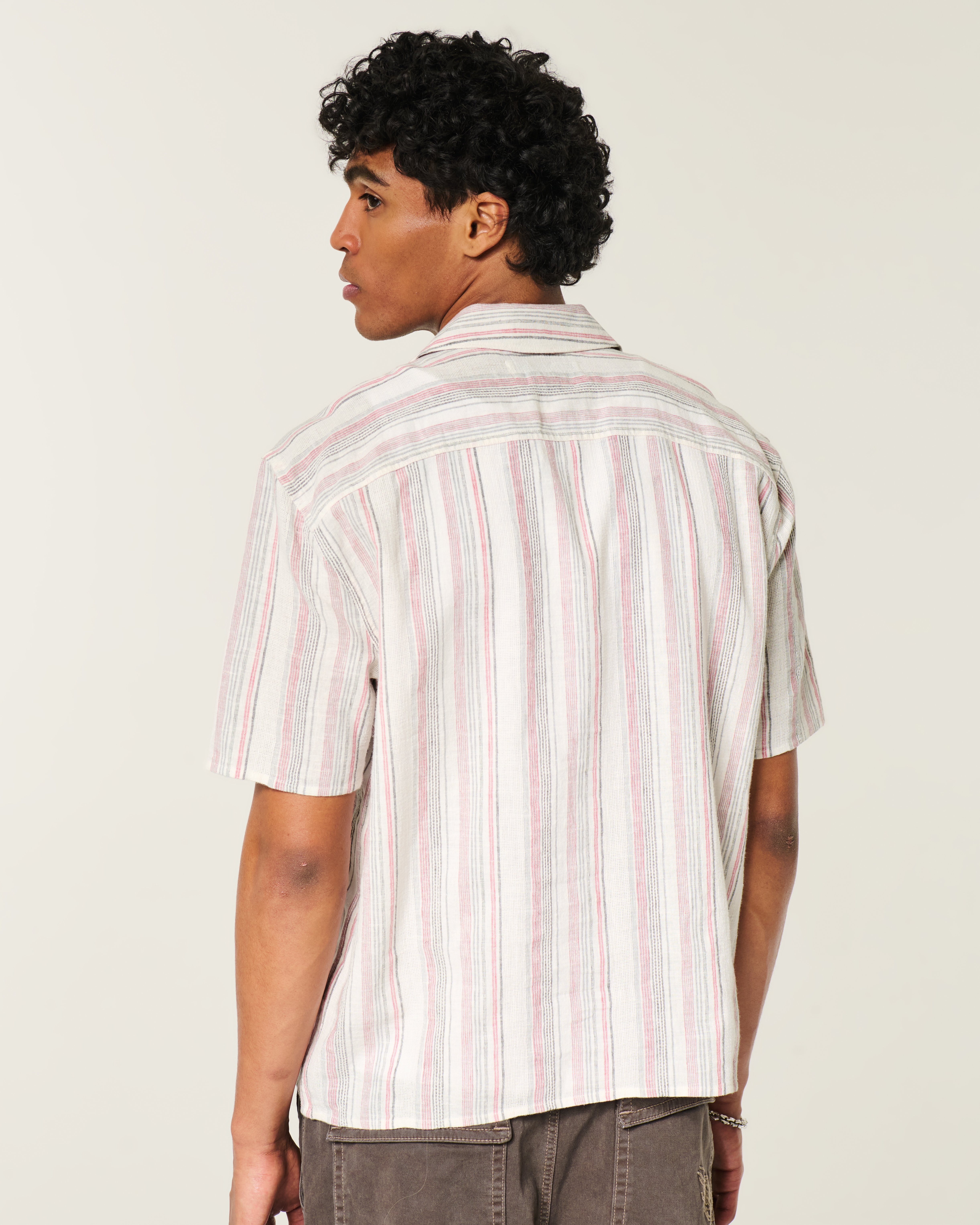 Boxy Short-Sleeve Linen-Blend Shirt