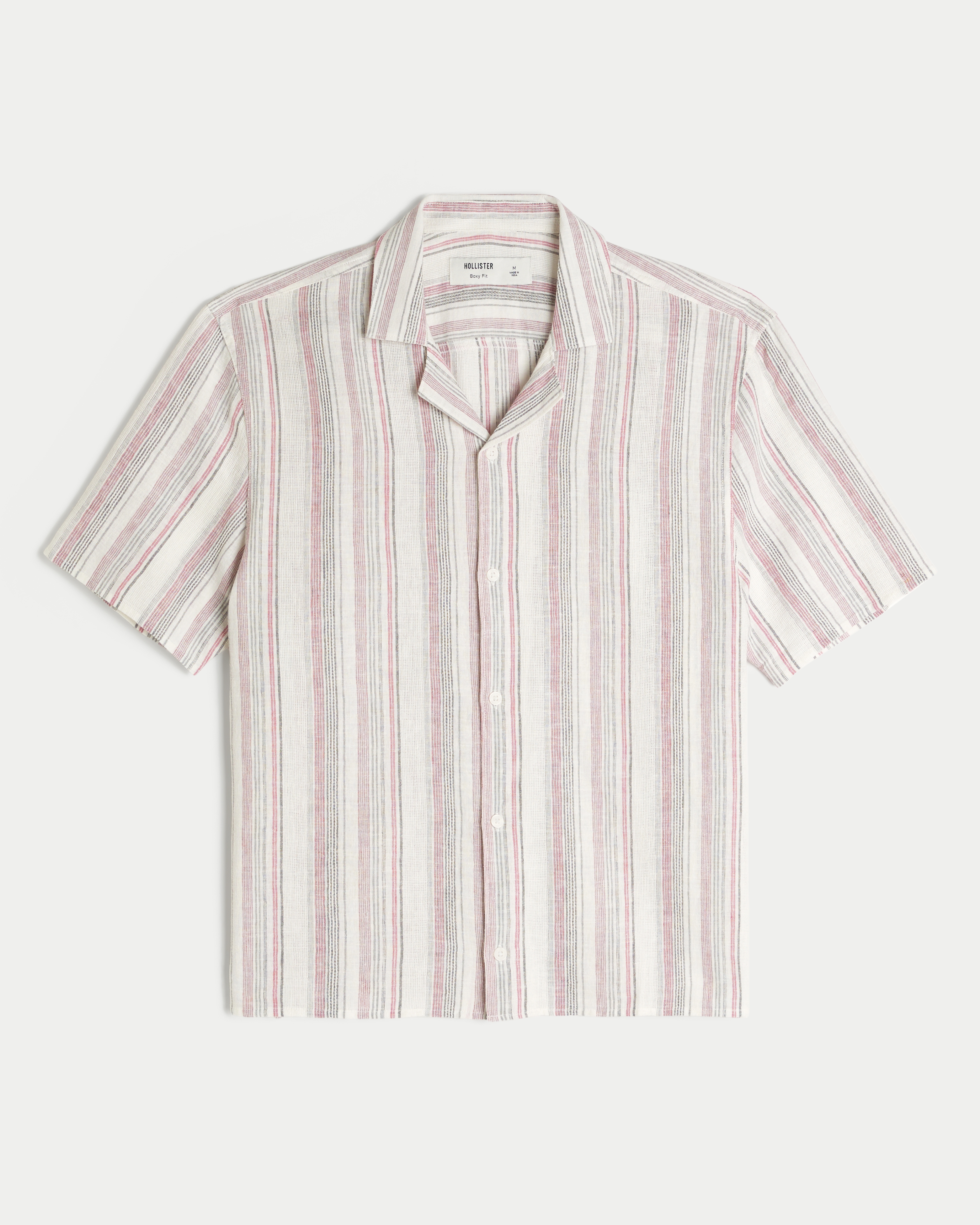 Boxy Short-Sleeve Linen-Blend Shirt